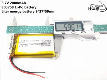 Dobrá Qulity 3.7 V,2000mAH 903759 Polymer lithium-ion / Li-ion baterie pro tablet pc BANKA,GPS,mp3,mp4