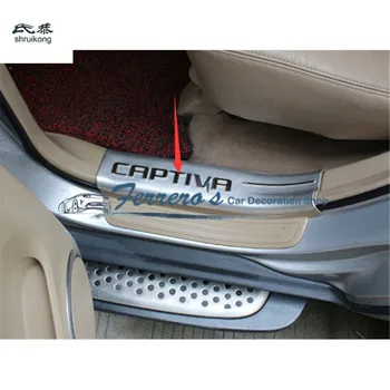 Doprava zdarma pro Chevrolet Captiva 2013-2016 z nerezové oceli šoupat deska dveří vnitřní parapet 4ks/set vysoce kvalitní