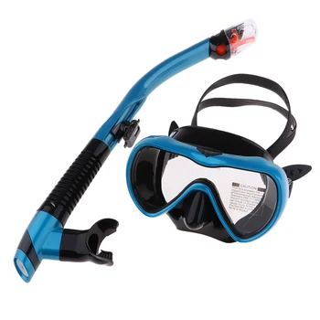 Dospělé Potápěčské Brýle Scuba Suchý Šnorchl Set Plavání Kola Silikonu A Tvrzeného Skla Potápěčské Brýle