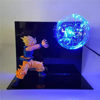 Dragon Ball Z Son Goku Lampa Kakarotto Kamehameha LED Noční Světlo Hračka Anime Figurky Goku DIY Zobrazení Model Hračky s Žárovka
