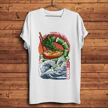 Dragon Sushi Ramen Kanagawa vlna vtipné anime tričko pánské nové bílé krátký rukáv homme ležérní tričko unisex streetwear tričko
