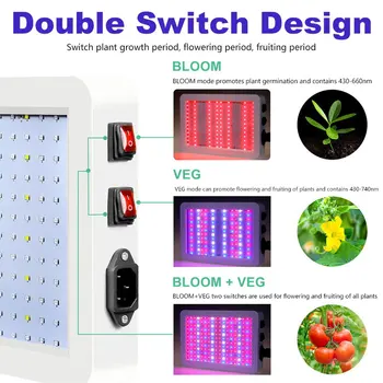 Dvojitý Vypínač LED Grow Světlo SMD5730 216/312 Led Full Spectrum pro Vnitřní Skleník/ Růst Stan Phyto Lampy pro Rostliny