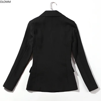 Dámské obleky 2019 podzim nové profesionální dámské ležérní slim jediného tlačítka černé malé oblek sukně dvoudílný oblek