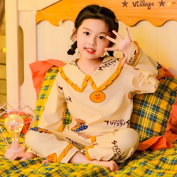 Dětské Oblečení Oblek Dítě Dívky Pyžamo Set pro princezny, Květiny, noční Prádlo Ovoce Pyžama Sady Děti Dlouhý Rukáv Pyžama Sada