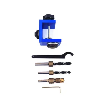 Dřevo Doweling Jig hliníkové Jig Pocket Díra Kit Systém 6/8/15mm Vrták Pro Tesařské Hmoždinky Klouby Dřevoobráběcí nástroje