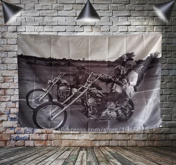 Easy Rider Motocyklista Plakát, Vlajka, svoboda a zlidštit Banner Domácí Dekorace Visí vlajka 4 Gromments v Rozích 3*5 FT