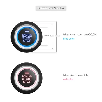 EASYGUARD Náhradní push start stop tlačítko pro ec002 série P2 styl, modrá,červená