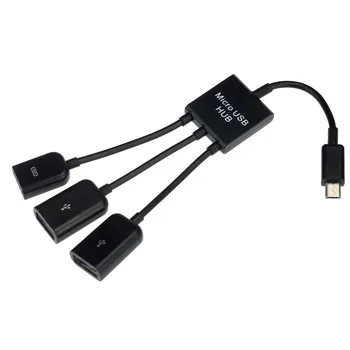 Ecosin2 USB Rozbočovače Dual Micro USB Host OTG Hub Adaptér Kabel Pro Dell Venue8 Pro Windows 8 usb hub s napájecím adaptérem Oct10