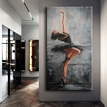 Elegantní Postavu Umění Baletní Tanečník Plátno Malba, Moderní Umění Zdi Plakáty, Tisky, Nástěnné Obrázky pro Obývací Pokoj Domácí Dekor Cuadros