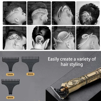 Elektrické Vlasů Zastřihovač USB Dobíjecí Outliner hlava nehlava T-Čepel Zastřihovač Vlasů Pro Muže Vousy holicí Strojek Holič Stříhání, Styling Nástroj