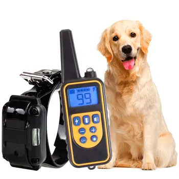 Elektrický Pes Výcvikový Obojek Pet Dálkové Ovládání Waterprof Ultrazvukové Kůry Zátkou Dobíjecí LCD Displej Šok, Vibrace, Zvuk