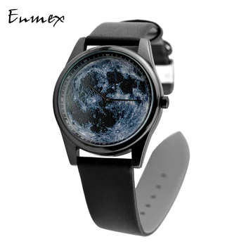 Enmex Individualizace speciální design náramkové hodinky 3D měsíční krajinu kreativní design neutrální cool módní hodiny muži quartz hodinky