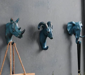 Evropské Americký dekorativní nástěnné háčky kreativní retro zvířecí osobnosti obývací pokoj klíče visí kabát hák single oblečení