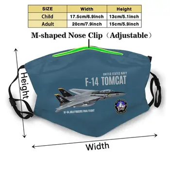 F - 14 Tomcat - Jolly Roger Tisk Tvář Ústa Masky Módní Anti-Znečištění Prachu Maska Unisex Muži, Ženy, Děti Grumman F 14