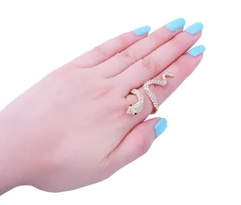 Factory Přímý Prodej Zlata Had Prsten S Crystal Prst Nehty crystal Prsten Módní Šperky Pro Osobnost Ženy, Dívka R009