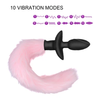 Fox Tail Anální Plug Vibrátor Sexuální Hračky Pro Ženy, Páry, Sexuální Nástroje Zadek Masér Sexy Dekor Bezdrátové Dospělé Hry Cosplay Stroj