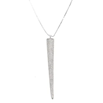 Full cz zpevněné dlouhý bar náhrdelník je Zaručena real 925 silver cz křivky bar černá elegantní jemný náhrdelník s drobnými řetězce