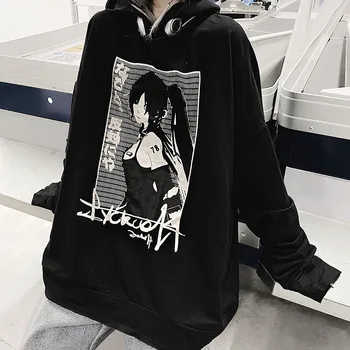 Gotická Mikina Podzim Zimní Módní Bederní Designer Hot Prodej Anime Tisk S Kapucí Dlouhý Rukáv Loose Top