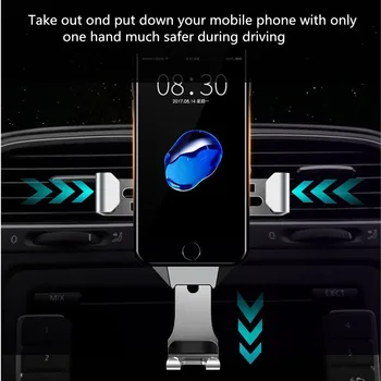 Gravitace Držák do Auta Pro Telefon v Auto Air Vent Clip Mount Žádné Magnetické Mobilní Telefon Držák na Mobilní Stojan Podpora Pro iPhone X 7