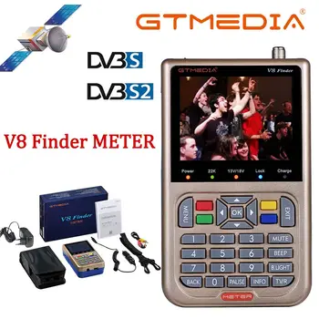 GT MEDIA /Freesat V8 Finder Měřič DVB-S2/S2X Digitální Satelitní Finder s Vysokým Rozlišením Sat Finder Satfinder Satelitní měřák 1080P