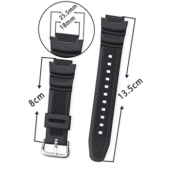 Gumový Popruh Vhodný pro-Casio AE-1000w SGW-400H / SGW-300H Silikonové Watchband Pin Spony Popruh Hodinky na Zápěstí Náramek Černý
