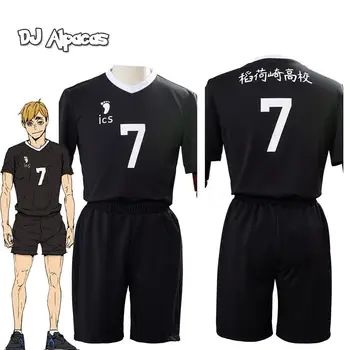 Haikyu Miya Atsumu Cosplay Kostým Černý Oblek Top+Kalhoty Sportovní Oblečení Halloween Karneval Jersey Strany Vlastní Volejbalový Klub Sady