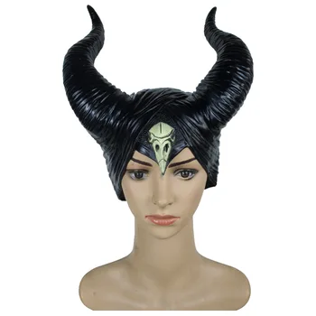 Halloween nový styl Maleficent:Vládkyně Zla pokrývky hlavy Maska Cosplay Rekvizity Unisex Halloween Černá Královna Pokrývky hlavy Klobouk Rohy