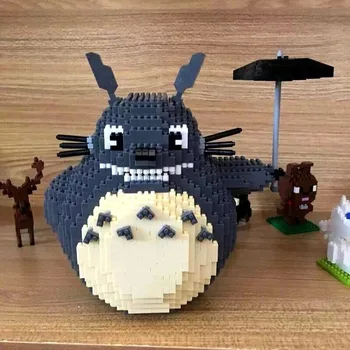 HC 9005 cesta do fantazie, Můj Soused Totoro Kočka Zvíře 3D Model DIY Mini Diamond Budově Malé Bloky, Cihly Shromáždění Hračky bez Krabice
