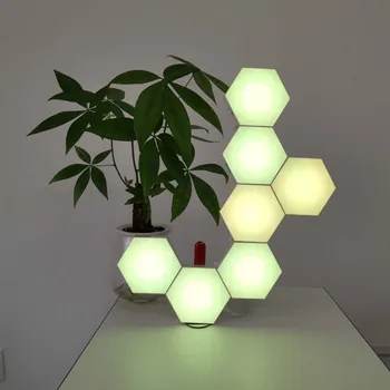 Hexagonální mozaika kvantové honeycomb wall modelování lampa dekorace lampa černá technologie obývací pokoj ložnice Noční světlo