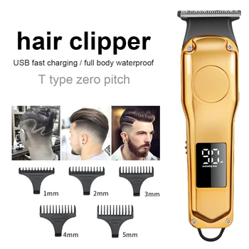 High-Výkon Elektrický zastřihovač Vlasů LED Displej Stříhání Vlasů Stroj Vlasy Akumulátorový Trimmer Clipper kadeřnictví Kadeřnictví Břitva
