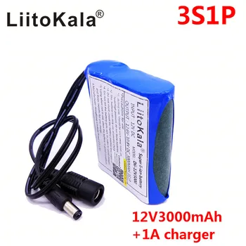 HK LiitoKala Dii-12V3000 DC 12V 3000mAh Li-lon DC12V Super Dobíjecí Baterie + AC Nabíječka + nevýbušný vypínač EU