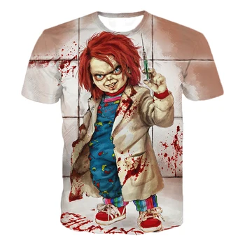 Horor Chucky T Košile 3D Tisk Tričko Cool Muži Ženy Joker T Košile Ležérní Streetwear, Hip Hop To Klaun T-košile Muži