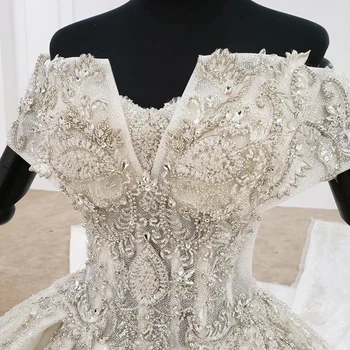 HTL1119 luxusní svatební šaty off rameno speciální krku korálek odnímatelné 2021 nový módní design hot pletí šaty