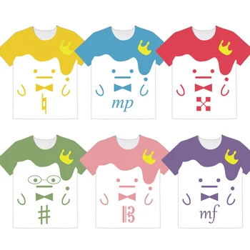 IDOLiSH7 Full Print Cosplay T Shirt Anime T-shirt Krátký Rukáv Cartoon O krk Unisex tričko Top Tee