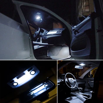 IJDM 6Piece Xenon Bílá Vnitřní osvětlení Paket Pro BMW E87 E82 E90 E92 1 3 5 7 Série Čtení Mapy, Přední A Centrum Dome Žárovky 12V
