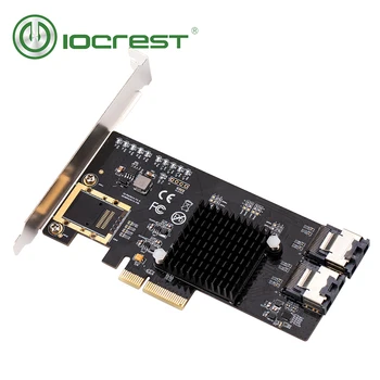 IOCREST PCIe na 8 interních Portů SATA 6g S SFF8087 Kartu s Mini SAS na SATA Kabel PCI Express ssd s 8 port full speed