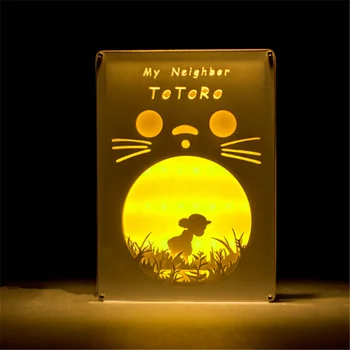 Japonské Kreslené MovieTonari žádný Totoro Papír Carving LED Noční Světlo Domova Dekorativní LED Stolní Lampa 3D Dárky na Vánoce, Narozeniny