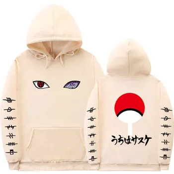 Japonský Streetwear Anime Naruto Mikiny Kabát Zimní Fleece Uchiha Hatake Uzumaki Klanu Odznak Hoodie Mikina Unisex Oblečení