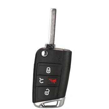 Jingyuqin 4 Tlačítka Flid Skládací Auto Klíče Fob Shell Pro VW Polo 2016 2017 Golf 7 MK7 Škoda Octavia A7 Případě Prázdné