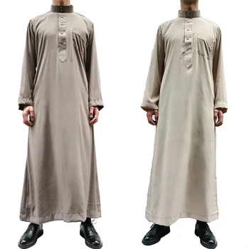 Jubba Thobe Karftan pro Muže Islámské Oblečení, Muslimské Módě Dubaj Eid Mubarak Arabské Saúdská Arábie, Turecko Dlouhé Roucho Abaya Šaty