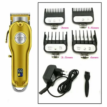 Kemei KM-1986 Dobíjecí Akumulátorový Barber Hair Clipper Zastřihovač Grooming Kit Profesionální Holič, Nástroj, LCD Displej, Zastřihovač chloupků