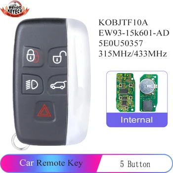 KEYECU pro Jaguar XF XJ XK XE F-Type 2013-2018 Smart Klíč 5 Tlačítko 315MHz/433MHz Dálkové Auto Klíče Fob FCCID: KOBJTF10A