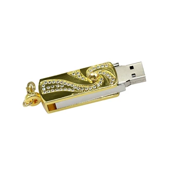 Kovové Otočit Vichřice flash disk 4GB 8GB 16GB 32GB 64GB 128GB 256GB USB Flash Disk Zlatá USB 2.0 Memory Stick Pen Drive U Disk