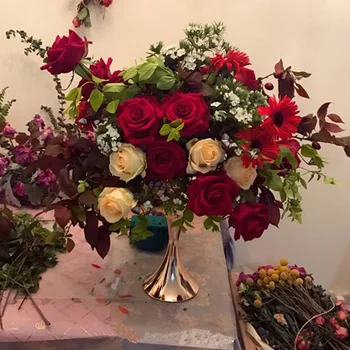 Kovový Svícen Stojan, Květiny, Váza, Svícen Svatební Domácí Stůl Dekor