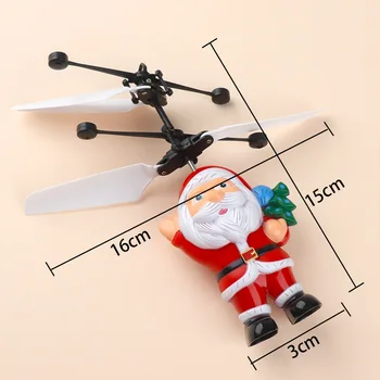 Kreativní Santa Claus Tvar Indukční Nabíjecí USB Letadla Hračka Led Světlo Mini Legrační, RC Letadla, Hračky pro Děti Vánoční Dárek