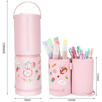 Kreativní Stojí Penál Silikonový Krásné Pero Držitel Růžové Postavit Papírnictví Box Pencilcase Tašky Značky Vodotěsné Tašky Dívky