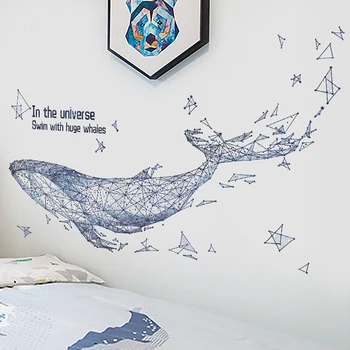 Kreativní Velryba Zeď Nálepka pro Ložnici, Umění, Moře, Zvířata, Tapety Nejnovější Děti Pokoj Domácí Dekor PVC Vinyl Zeď Obtisky Vyměnitelné