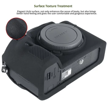 Kryt pro Sony a7m3 a7III a7r3 a7rIII Měkké Silikonové Fotoaparát Ochranné Těle Případě, že Kůže Litchi Textura A73 Camera Protector Cover