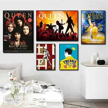Královna Kapela Umění Plakátu Bohemian Rhapsody Plakáty a Tisky Zdi Obrázek Malířské Plátno umění Zdi Pokoj Domácí Dekorace