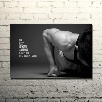 Kulturistika Motivační Citát Art Hedvábí Plakát Tisk 13x20 24x36 Palců Tělocvičně Pokoj Dekor Fitness Sportovní Obrázek 02-60